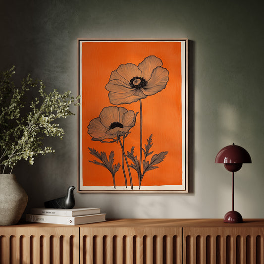 Poppies Draw Lines Against Sunset