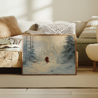 Snow Path Leads To Village Light