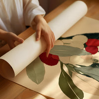 Cream, Crimson, and Leaf