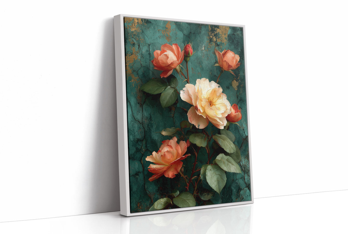 Roses Against the Weathered Wall