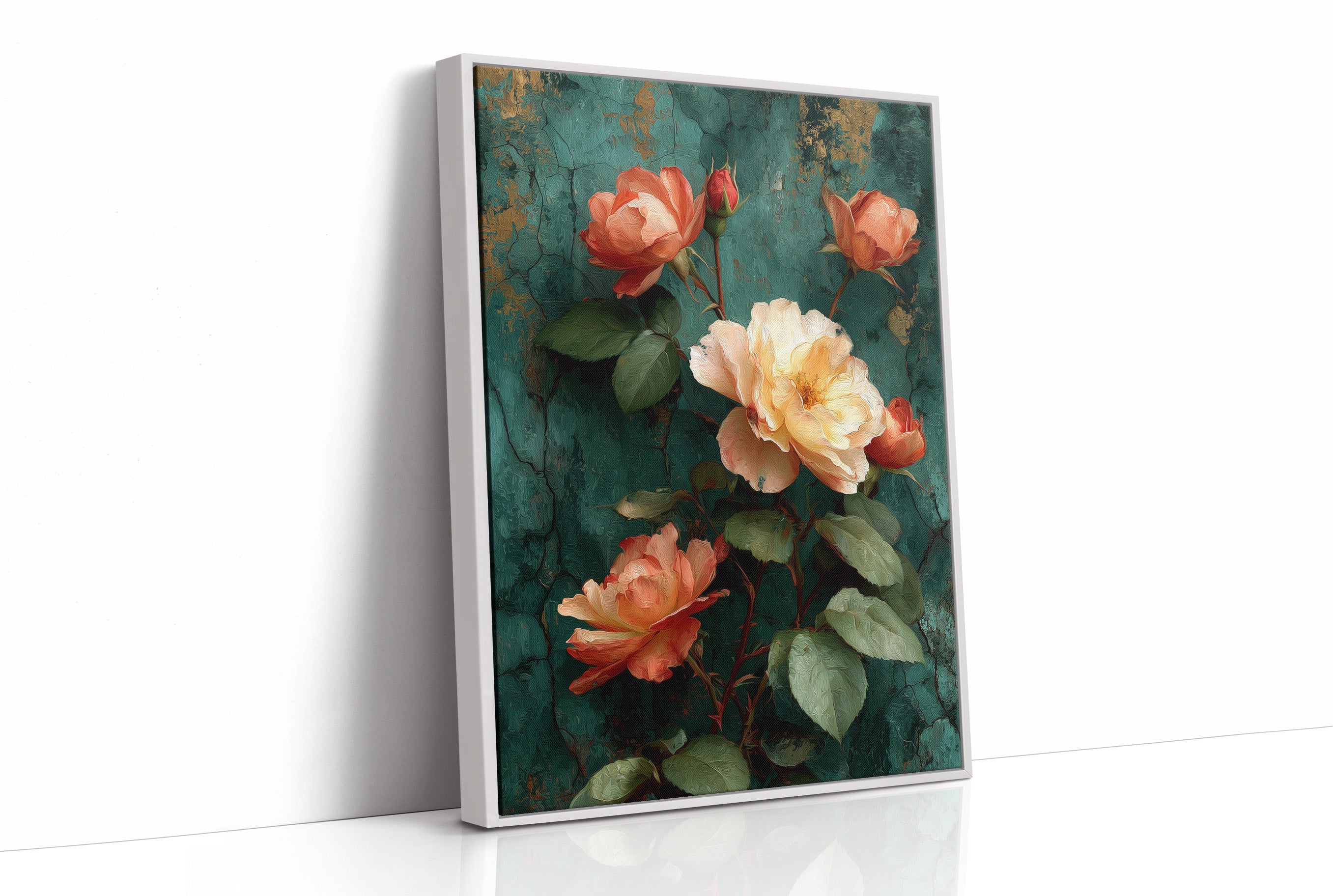 Roses Against the Weathered Wall