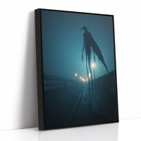 Midnight Sentinel On Foggy Pier