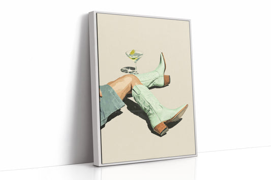 Sipping Sunshine in Stitched Boots