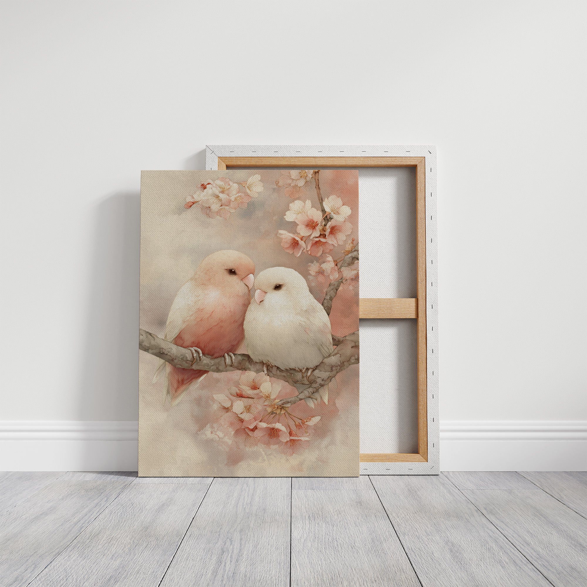 Love Birds Among Cherry Blossoms