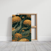 Golden Blooms in the Dark Garden: Marigold Study II