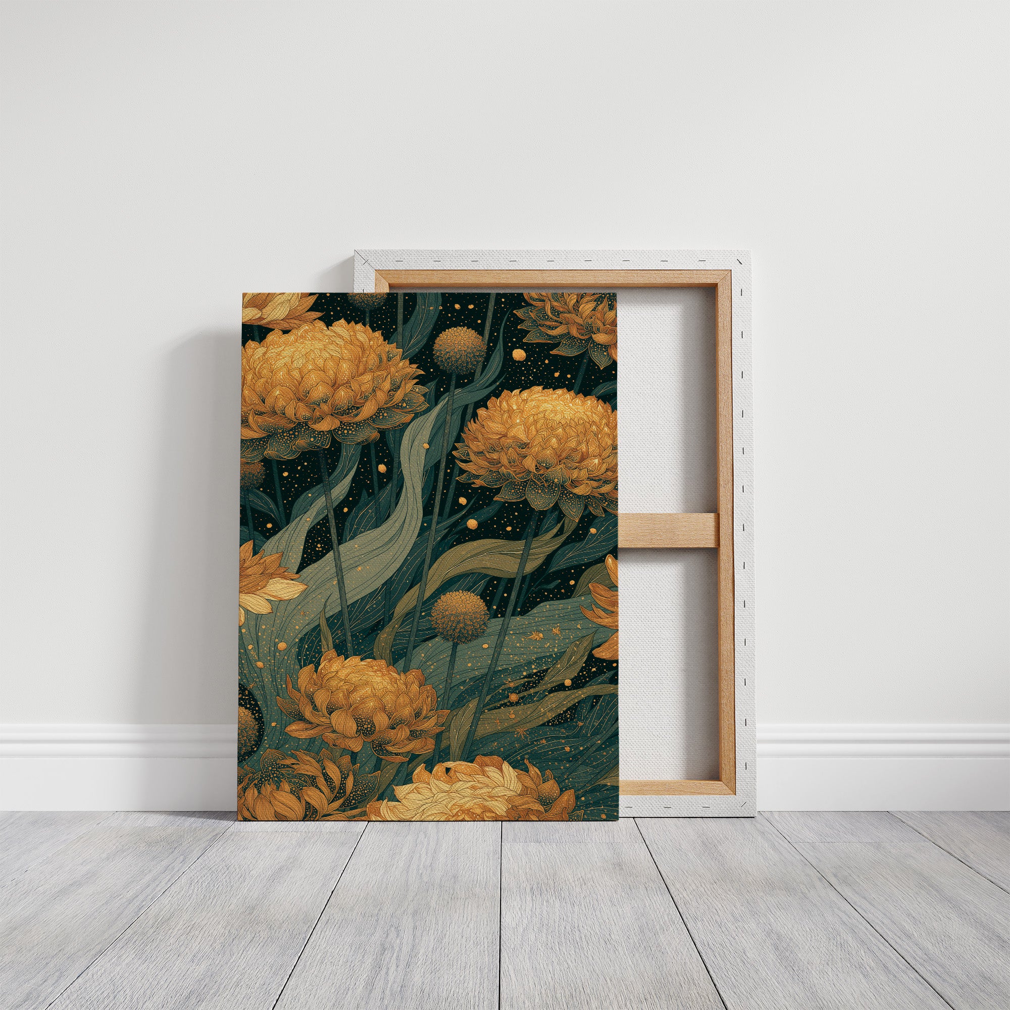 Golden Blooms in the Dark Garden: Marigold Study II