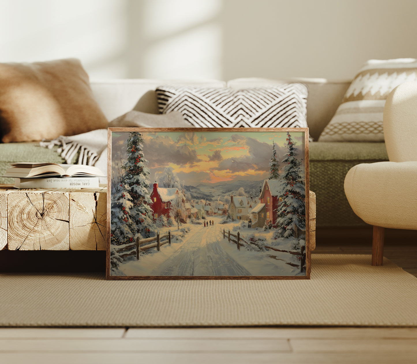Winter Village Glows At Dusk