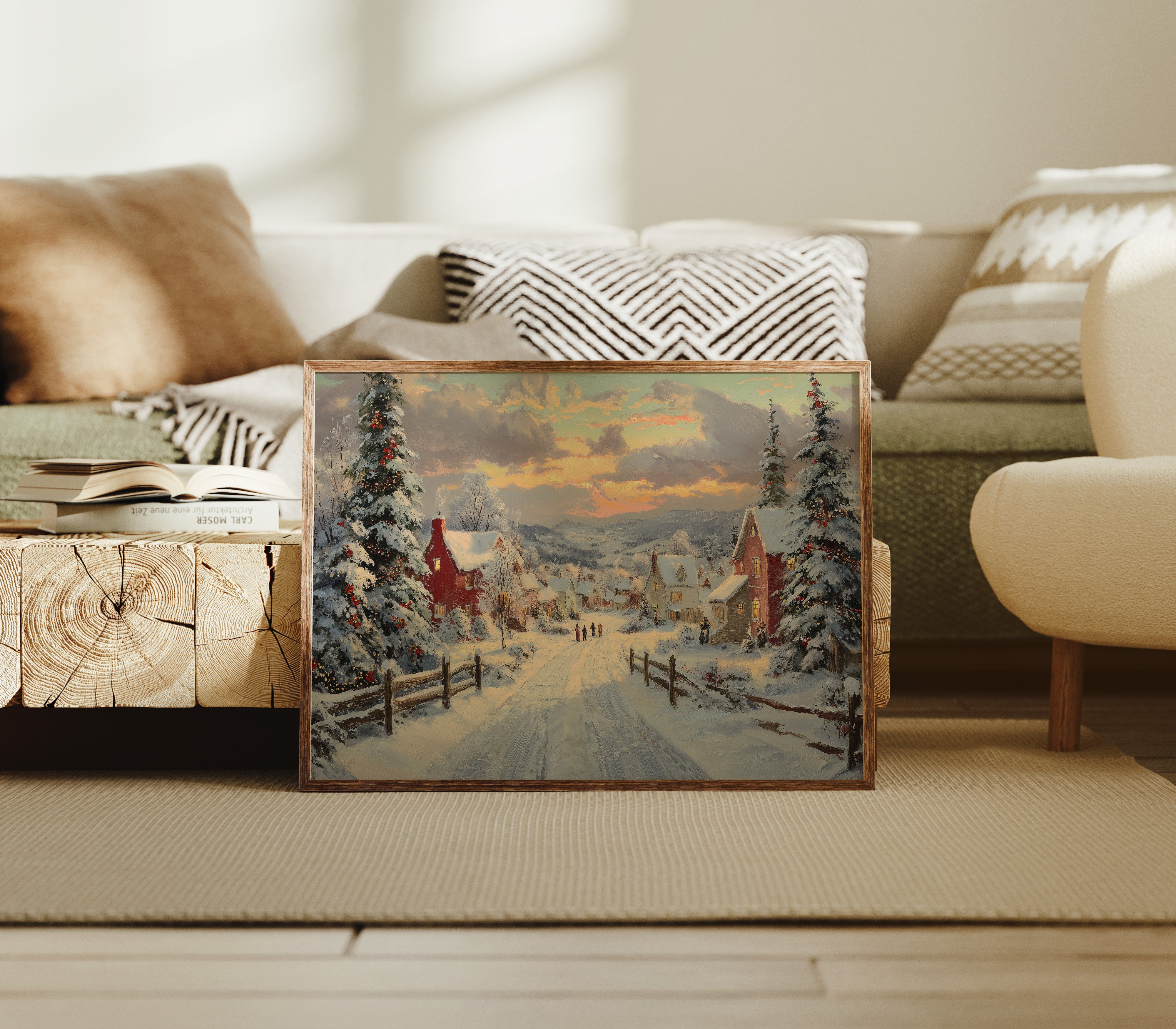 Winter Village Glows At Dusk