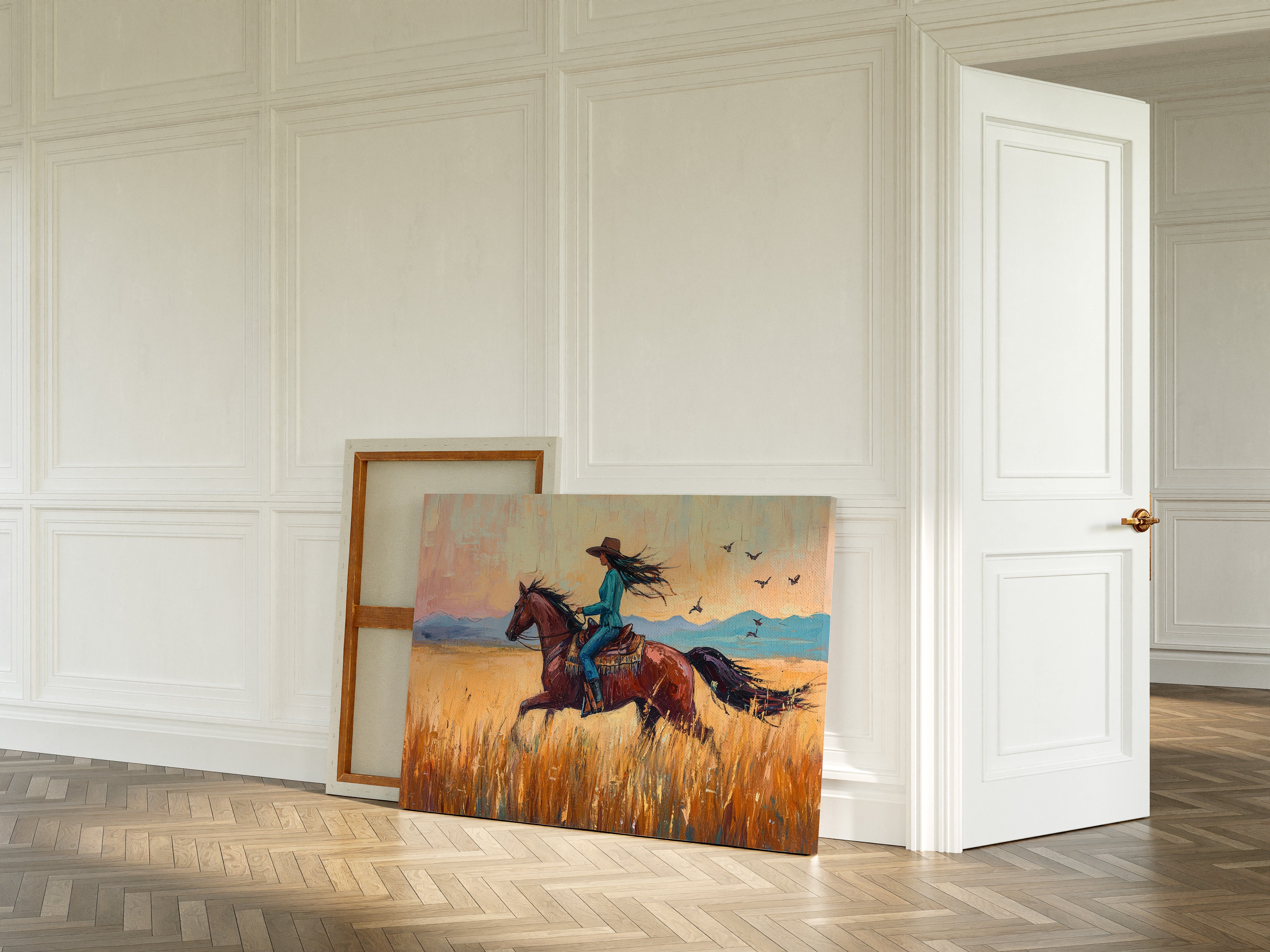 Cowgirl Ride at Sunset Plains