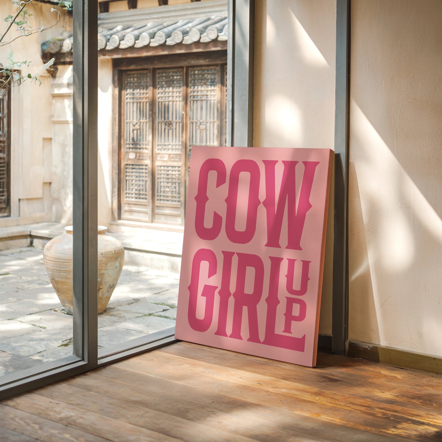 Cowgirl Up Pink Western Poster