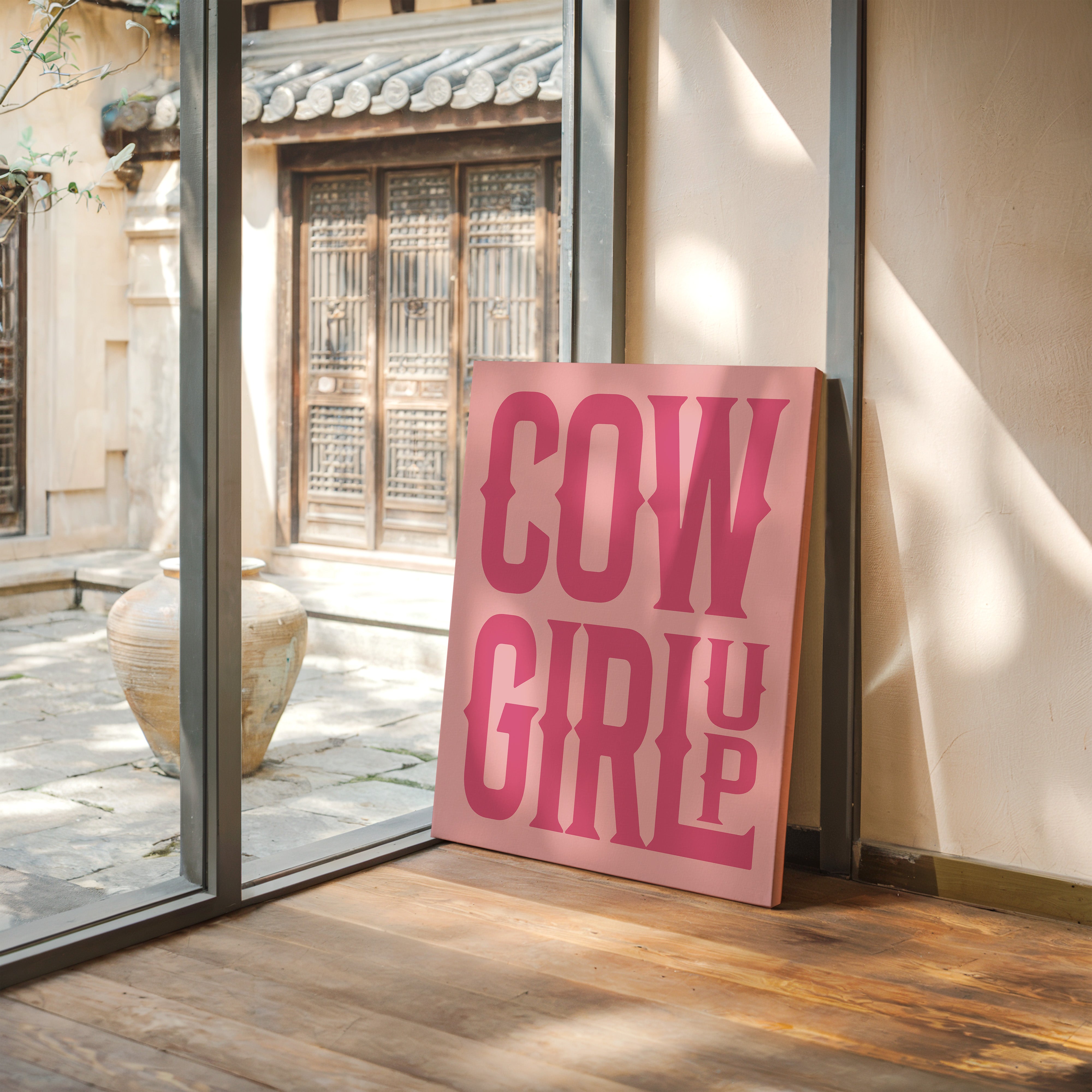 Cowgirl Up Pink Western Poster