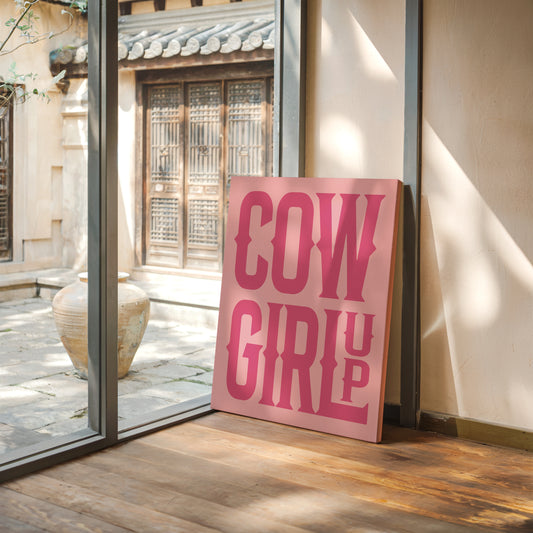 Cowgirl Up Pink Western Poster