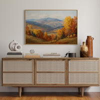 Autumn's Embrace on Distant Hills