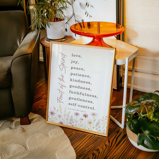 Fruit of the Spirit Floral Scripture Print