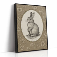 Victorian Rabbit in Floral Frame