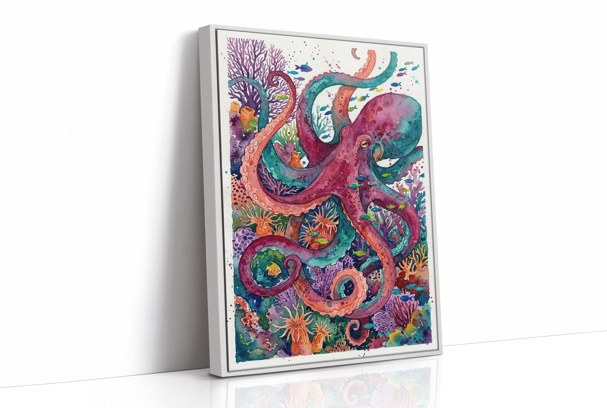 Reef Royalty: Watercolor Octopus Study