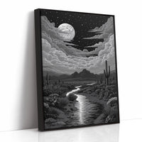 Silver Rivers Thread Through Moonlit Canyons