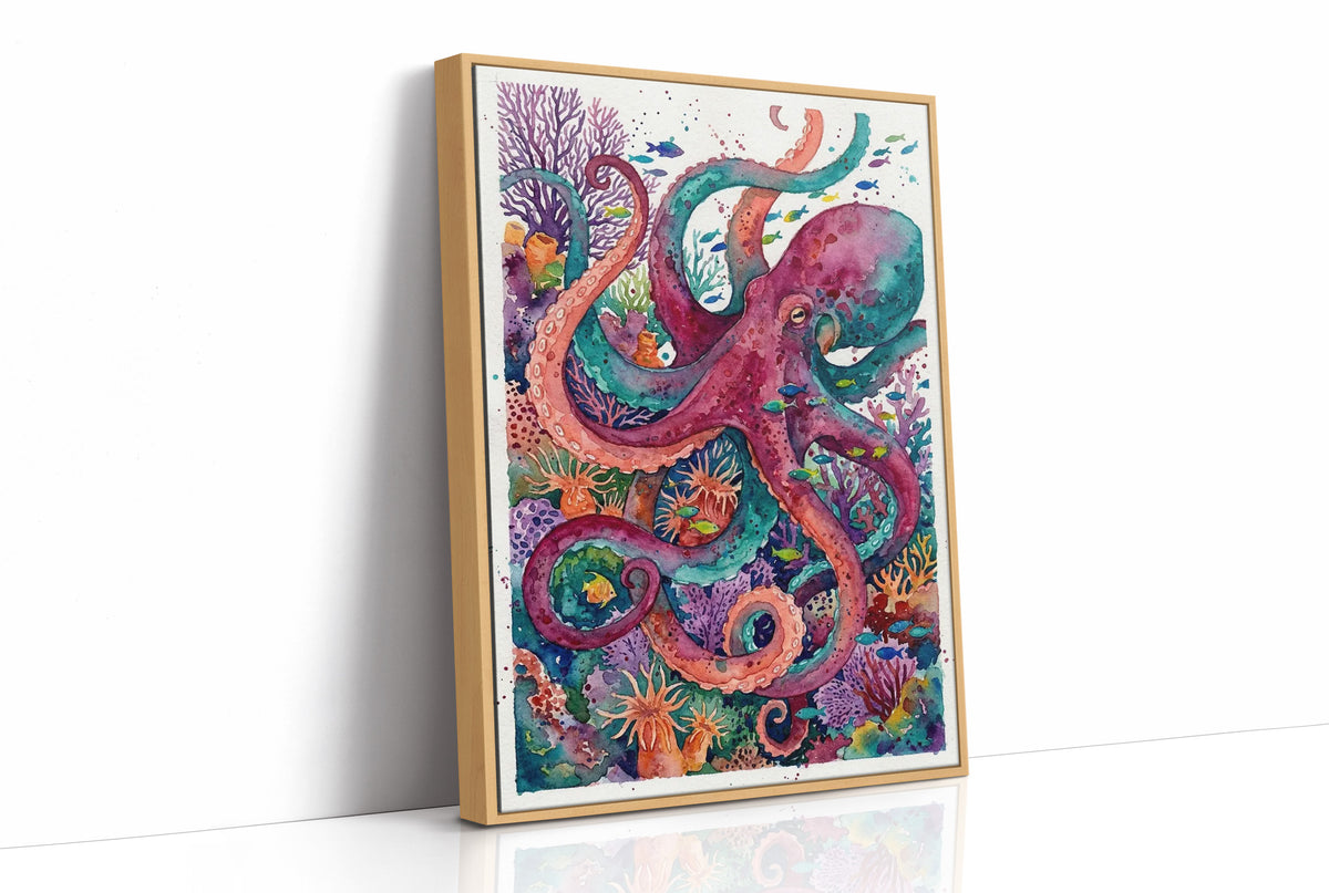 Reef Royalty: Watercolor Octopus Study