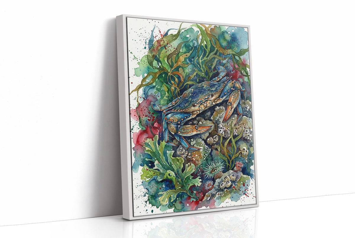 Tide Pool Guardian: Watercolor Blue Crab