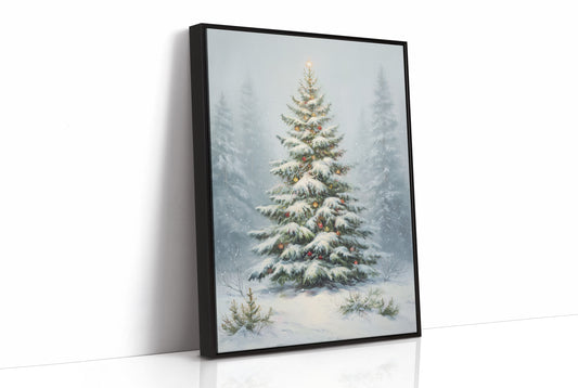Snow Dusted Evergreen Keeps Watch