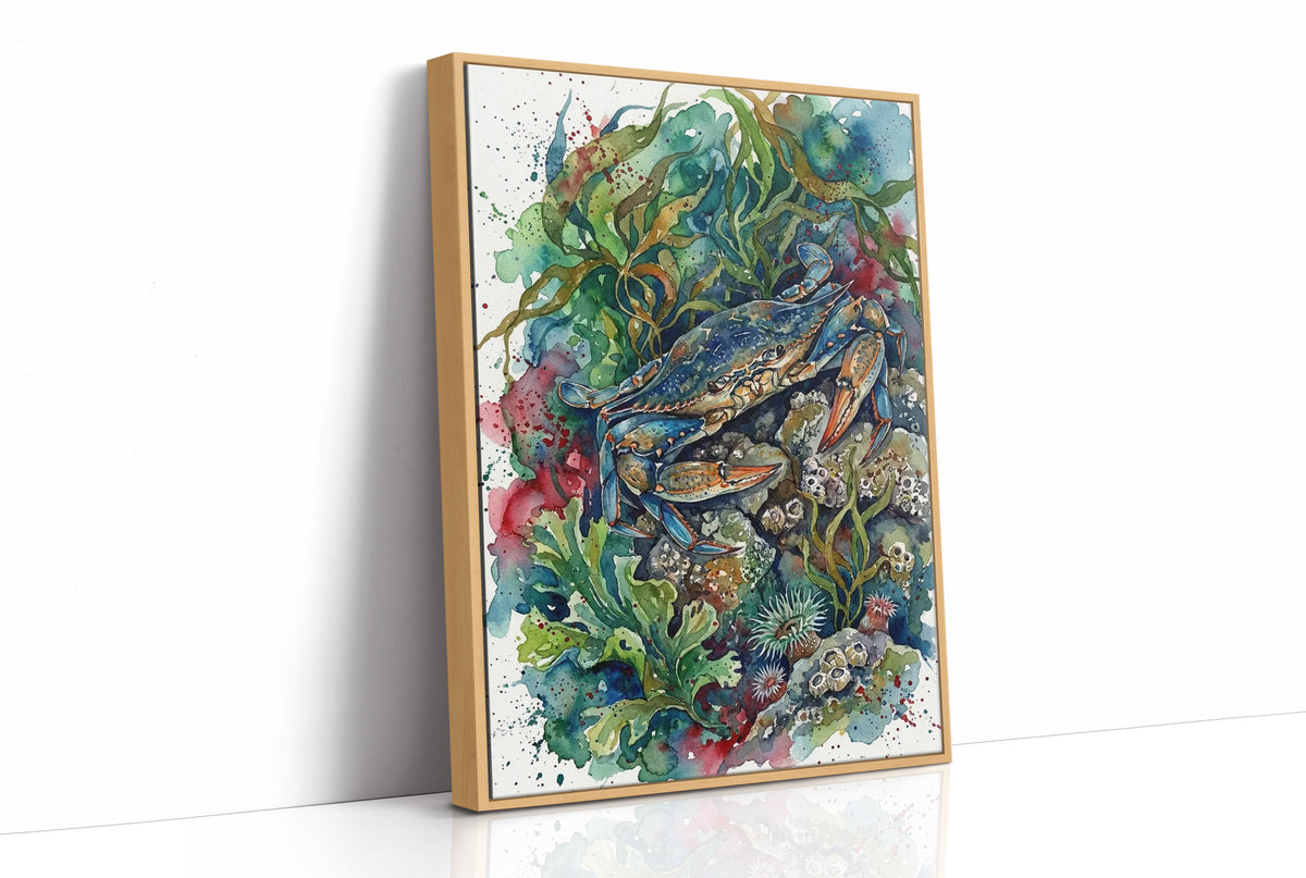 Tide Pool Guardian: Watercolor Blue Crab