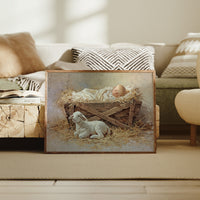 Gentle Lamb Guards Winter's Peace