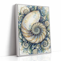 Nautilus Spiral: Watercolor Shell Study