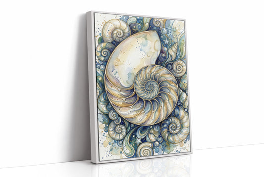 Nautilus Spiral: Watercolor Shell Study