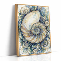 Nautilus Spiral: Watercolor Shell Study