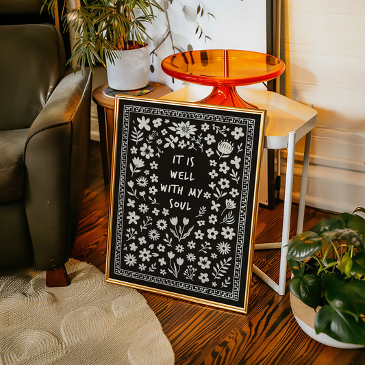 It Is Well With My Soul Floral Print