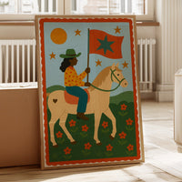Star Rider in a Flowered Field