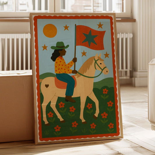 Star Rider in a Flowered Field