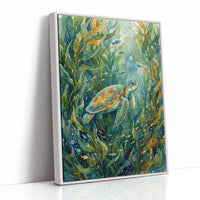 Kelp Forest Wanderer: Watercolor Sea Turtle