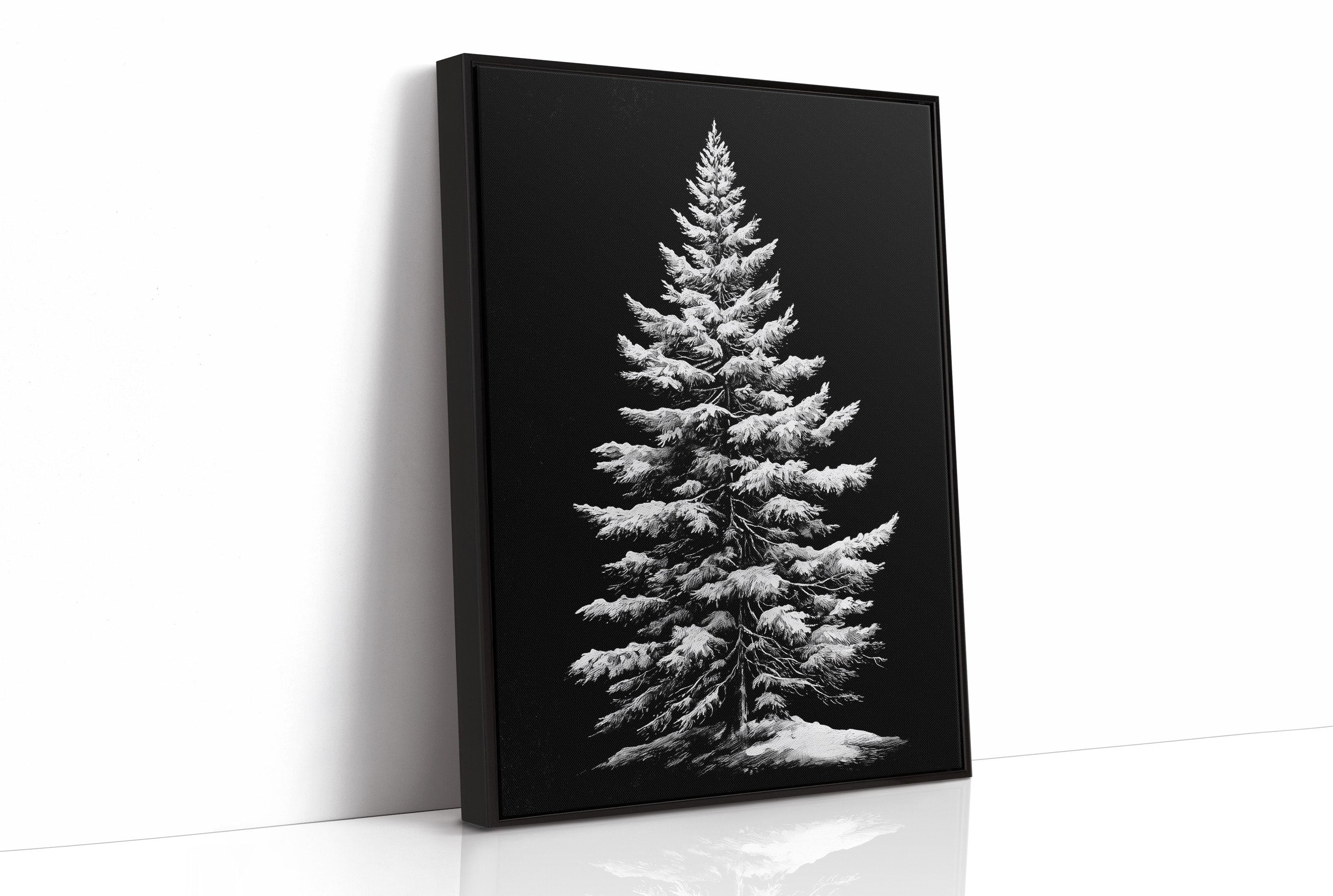 Silent Pine Stands In Midnight