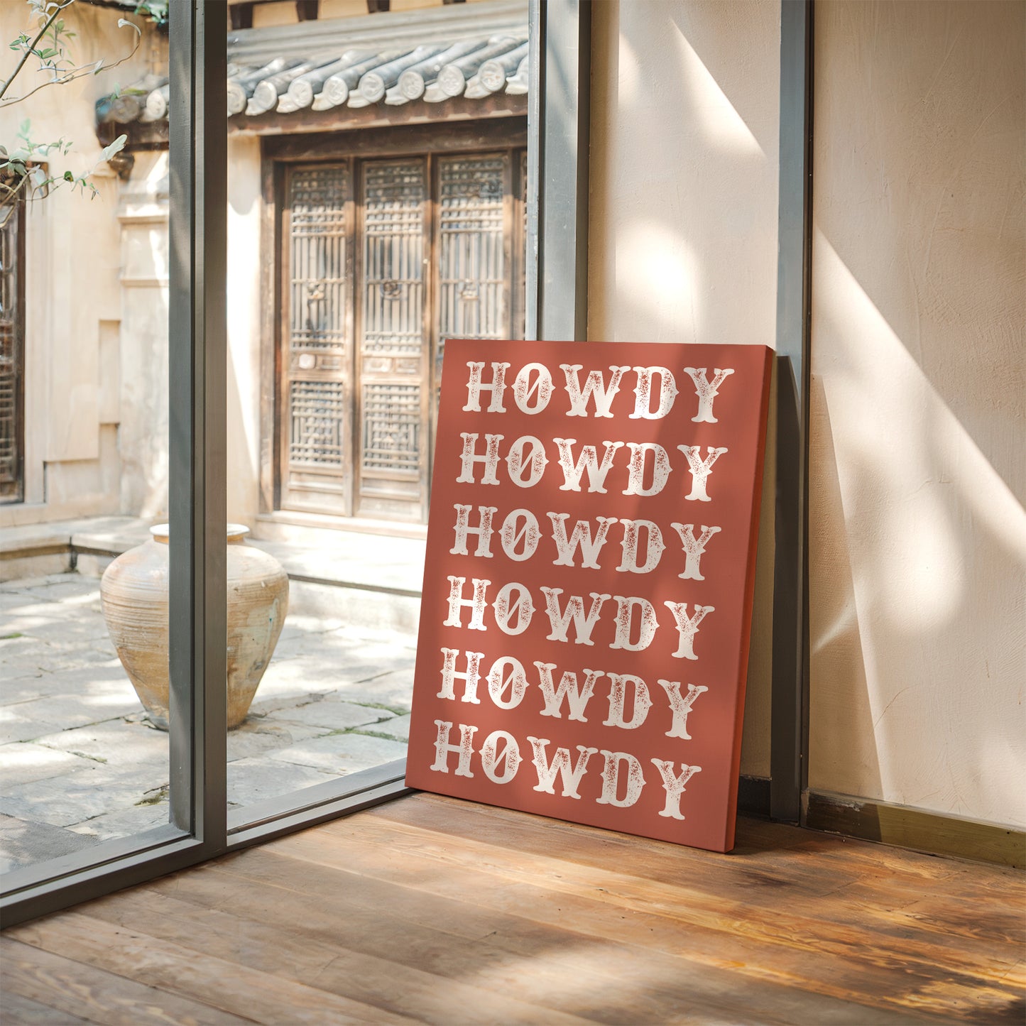 Howdy Western Typography Print – Rustic Country Wall Art