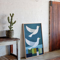 Peace Doves Above Geometric Fields