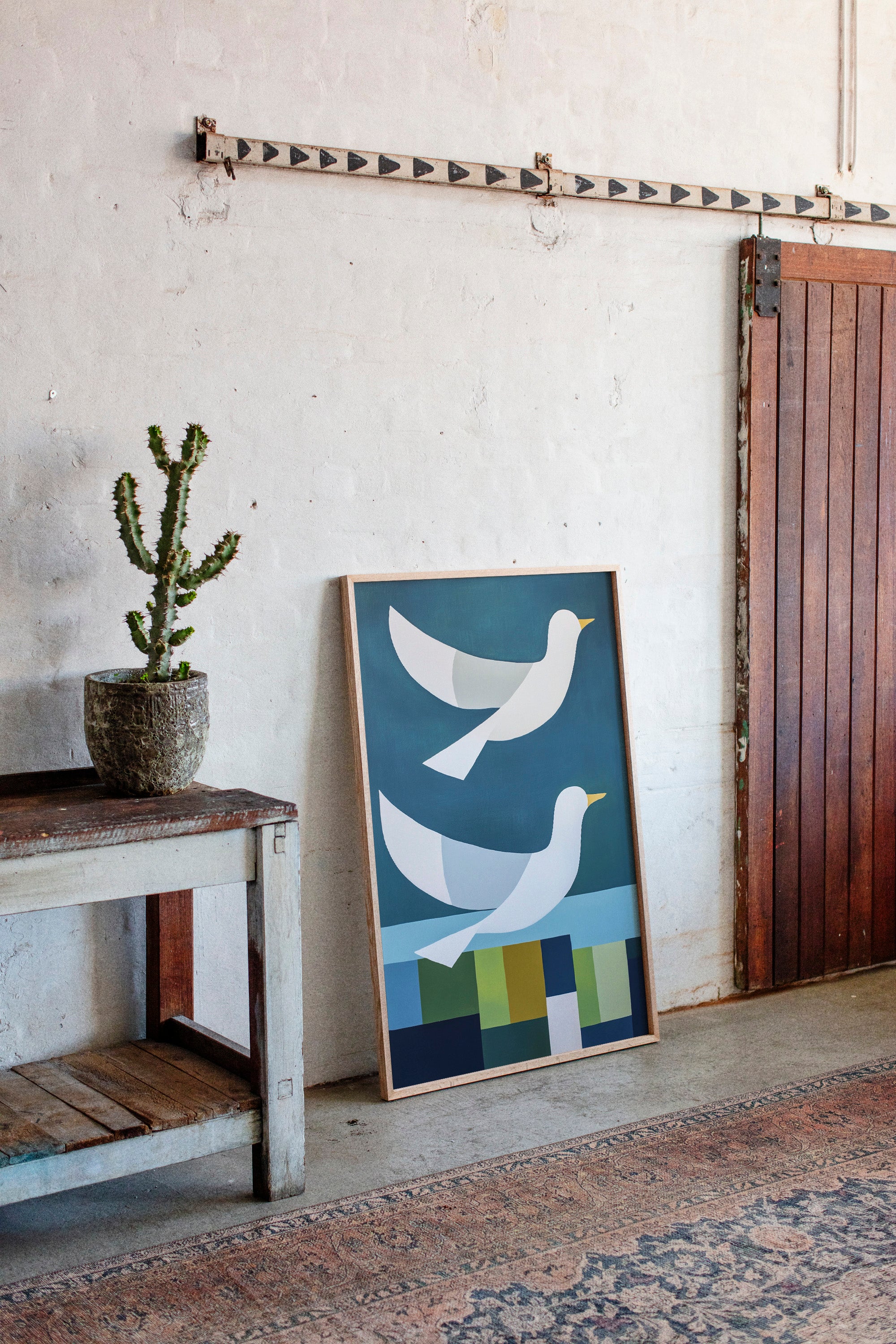 Peace Doves Above Geometric Fields
