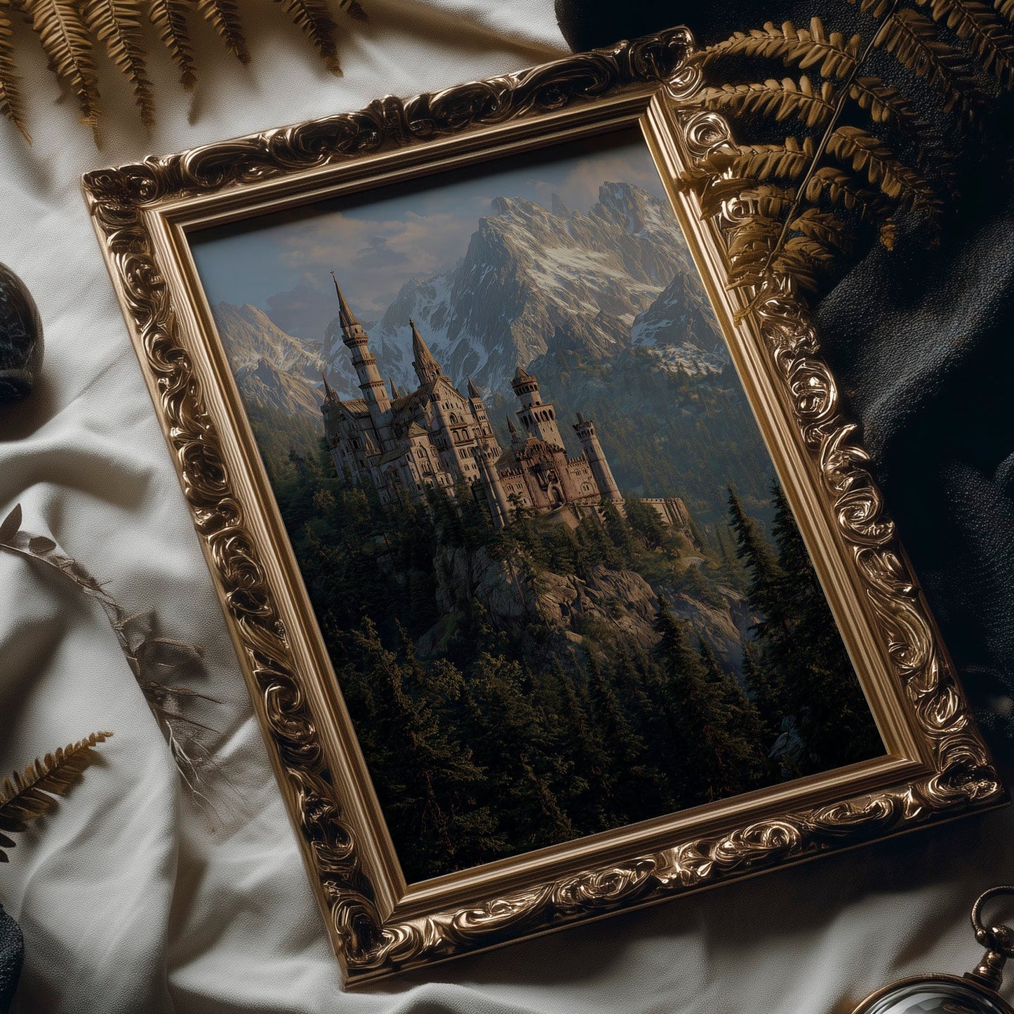 Alpine Fortress Crowns Misty Peaks