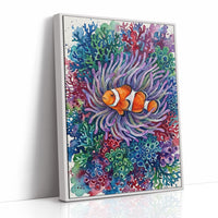 Anemone's Embrace: Watercolor Clownfish Portrait
