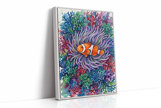 Anemone's Embrace: Watercolor Clownfish Portrait
