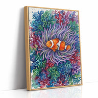 Anemone's Embrace: Watercolor Clownfish Portrait