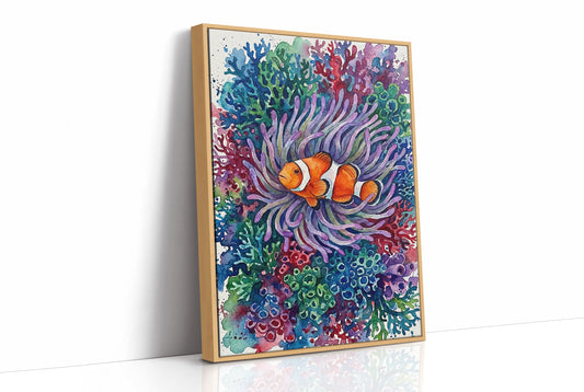 Anemone's Embrace: Watercolor Clownfish Portrait