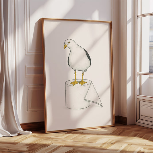 Seagull on a Toilet Roll