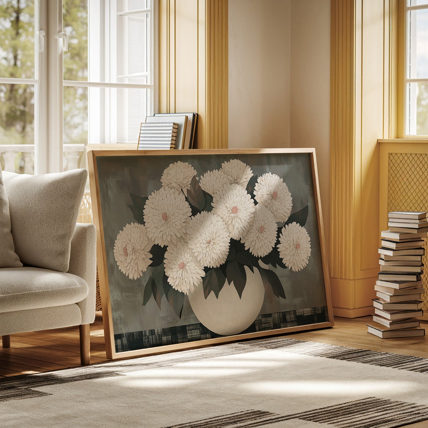 White Chrysanthemums Find Quiet Grace