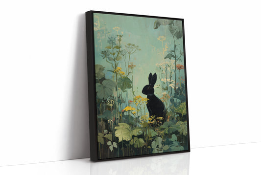 Midnight Hare Among Wildflowers