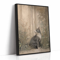 Feline Gazes Through Garden Windows