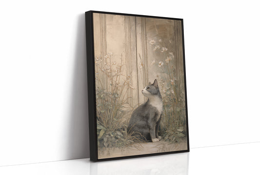 Feline Gazes Through Garden Windows