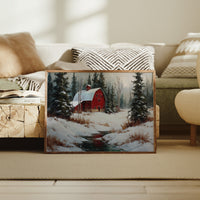 Red Barn Rests In Winter's Grace