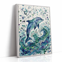 Breaking Free: Watercolor Leaping Dolphin