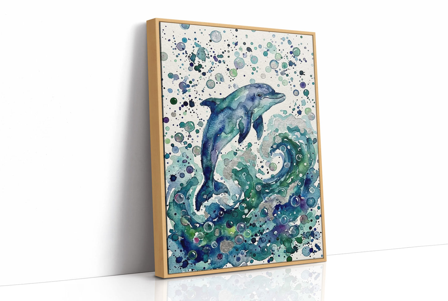 Breaking Free: Watercolor Leaping Dolphin